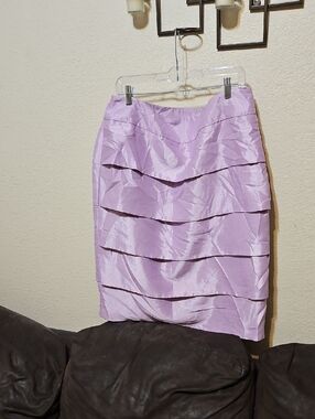 Tiered Lilac Pencil Skirt - Women's